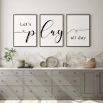 Lets Play All Day, Set of 3 Prints, Playroom Game room Quotes, Minimalist Art, Home Wall Decor, Typography Art, Wall Art, Multiple Sizes