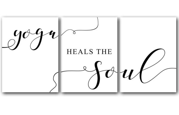 Yoga Heals The Soul, Set of 3 Prints, Life Quotes, Minimalist Inspiration Art, Home Wall Decor, Typography Art, Wall Art, Multiple Sizes