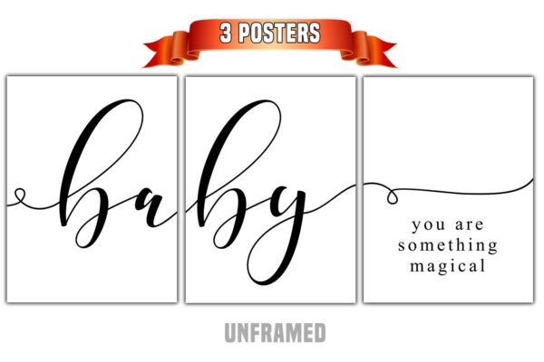 Baby You Are Something Magical, Set of 3 Prints, Nursery Quotes, Minimalist Art, Home Wall Decor, Typography Art, Wall Art, Multiple Sizes