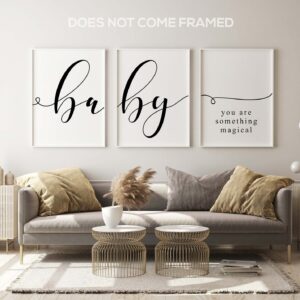 Baby You Are Something Magical, Set of 3 Prints, Nursery Quotes, Minimalist Art, Home Wall Decor, Typography Art, Wall Art, Multiple Sizes