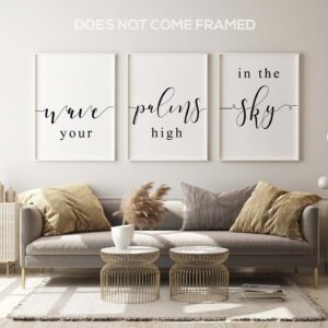 Wave Your Palms Wall Art, Bible Verse, Set of 3 Prints, Minimalist Art, Home Wall Decor, Multiple Sizes, Easter Quote, Christian Art