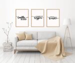 Hustle Hard, Make It Happen, Stay Humble - Quote Poster Print, Home Wall Art Decor, Set of 3 Prints