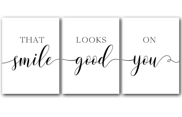 That Smile Looks Good On You, Set of 3 Poster Prints, Minimalist Art, Home Wall Decor, Multiple Sizes