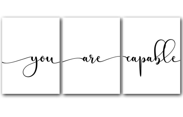 You Are Capable, Set of 3 Poster Prints, Minimalist Art, Home Wall Decor, Multiple Sizes