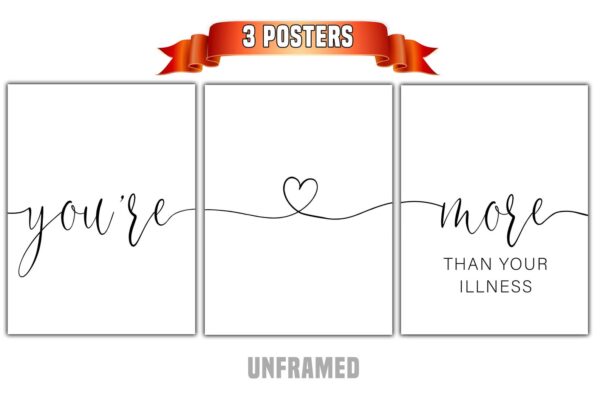 You Are More Than Your Illness, Set of 3 Poster Prints, Minimalist Art, Home Wall Decor, Multiple Sizes