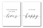 The Purpose Of Our Lives, Set of 2 Poster Prints, Minimalist Art, Home Wall Decor
