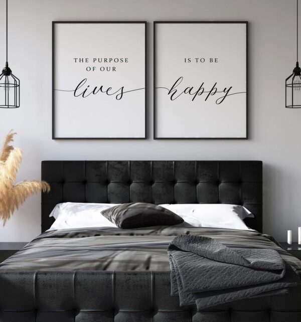 The Purpose Of Our Lives, Set of 2 Poster Prints, Minimalist Art, Home Wall Decor