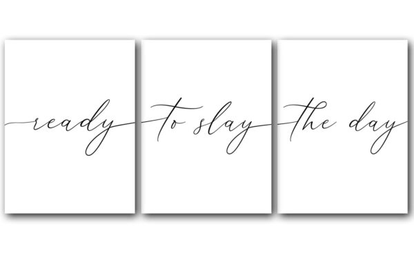 Ready To Slay, Set of 3 Poster Prints, Minimalist Art, Home Wall Decor, Multiple Sizes