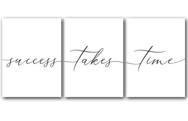 Success Takes Time, Set of 3 Poster Prints, Minimalist Art, Home Wall Decor, Multiple Sizes