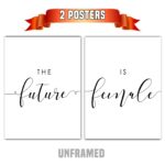The Future Is Female, Set of 2 Poster Prints, Multiple Sizes, Home Wall Art Decor