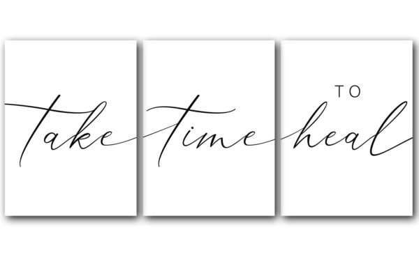 Take Time To Heal, Set of 3 Poster Prints, Minimalist Art, Home Wall Decor, Multiple Sizes