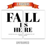 Fall Is Here, Set of 2 Poster Prints, Multiple Sizes, Home Wall Art Decor