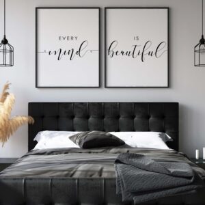 Every Mind Is Beautiful, Set of 2 Poster Prints, Multiple Sizes, Home Wall Art Decor