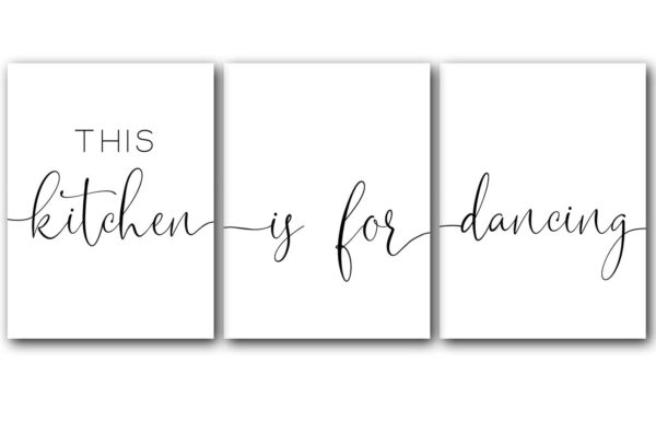 Kitchen Is For Dancing, Set of 3 Poster Prints, Minimalist Art, Home Wall Decor, Multiple Sizes