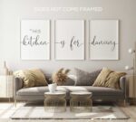Kitchen Is For Dancing, Set of 3 Poster Prints, Minimalist Art, Home Wall Decor, Multiple Sizes