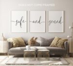 Safe and Sound, Set of 3 Prints, Minimalist Art, Home Wall Decor, Multiple Sizes