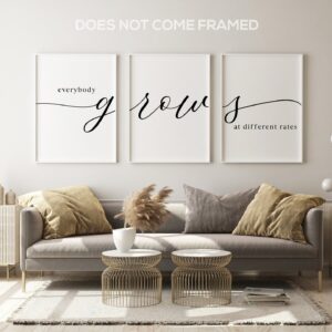 Everybody Grows At Different Rates, Set of 3 Poster Prints, Minimalist Art, Home Wall Decor, Multiple Sizes