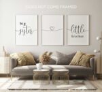 Big Sister, Little Brother, Set of 3 Poster Prints, Minimalist Art, Home Wall Decor, Multiple Sizes