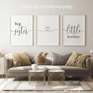 Big Sister, Little Brother, Set of 3 Poster Prints, Minimalist Art, Home Wall Decor, Multiple Sizes
