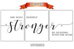 Stronger By Fighting The Wind, Set of 3 Poster Prints, Minimalist Art, Home Wall Decor, Multiple Sizes