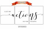 Let Actions Do The Talking, Set of 3 Poster Prints, Minimalist Art, Home Wall Decor, Multiple Sizes