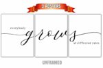 Everybody Grows At Different Rates, Set of 3 Poster Prints, Minimalist Art, Home Wall Decor, Multiple Sizes