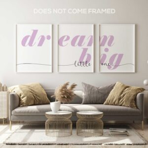 Dream Big Little One, Set of 3 Prints, Minimalist Art, Home Wall Decor, Multiple Sizes