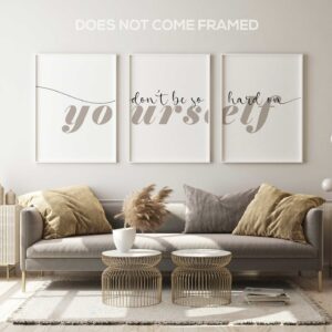 Don't Be So Hard On Yourself, Set of 3 Prints, Minimalist Art, Home Wall Decor, Multiple Sizes