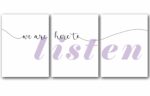 We Are Here To Listen, Set of 3 Prints, Minimalist Art, Home Wall Decor, Multiple Sizes