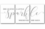 Leave A Little Sparkle Wherever She Goes, Set of 3 Prints, Minimalist Art, Home Wall Decor, Multiple Sizes