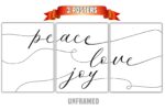 Peace Love Joy, 3 Piece Poster Print, Minimalist Art, Home Wall Decor, Multiple Sizes