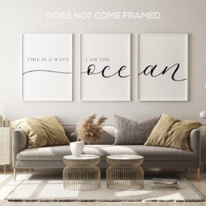 This Is A Wave, I Am The Ocean, 3 Piece Poster Print, Minimalist Art, Home Wall Decor, Multiple Sizes