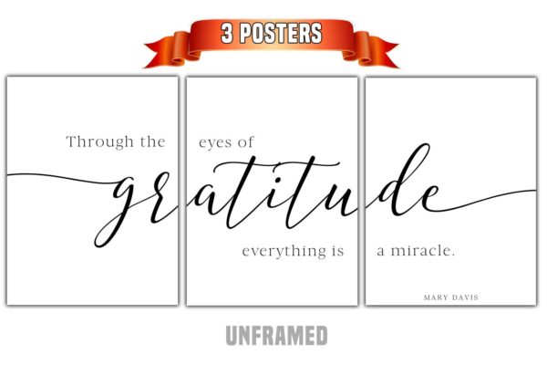 Eyes of Gratitude, 3 Piece Poster Print, Minimalist Art, Home Wall Decor, Multiple Sizes