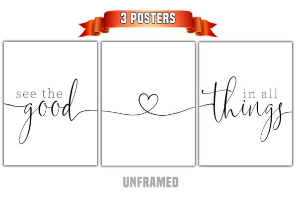 See The Good, 3 Piece Poster Print, Minimalist Art, Home Wall Decor, Multiple Sizes