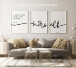 She Is Herself, 3 Piece Poster Print, Minimalist Art, Home Wall Decor, Multiple Sizes