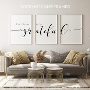 Don't Forget Be To Grateful, 3 Piece Poster Print, Minimalist Art, Home Wall Decor, Multiple Sizes
