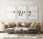 Enjoy Where You Are Now, 3 Piece Poster Print, Minimalist Art, Home Wall Decor, Multiple Sizes