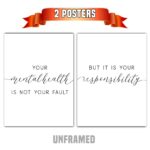 Your Mental Health Is Not Your Fault, Wall Poster, Set of 2 Prints, Multiple Sizes, Home Wall Art Decor