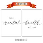 Your Mental Health Matters, Set of 2 Poster Prints, Minimalist Art, Home Wall Decor