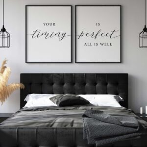 Your Timing Is Perfect, Set of 2 Poster Prints, Multiple Sizes, Home Wall Art Decor