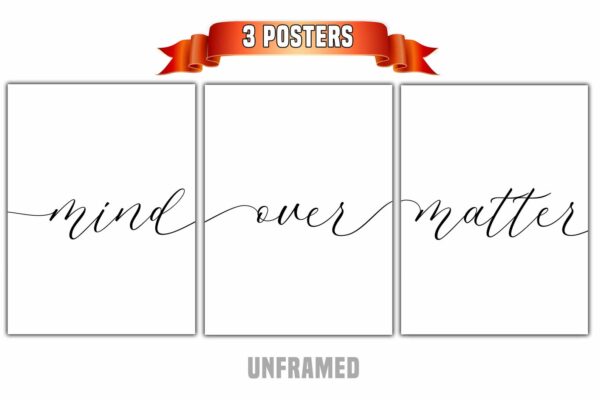 Mind Over Matter, Set of 3 Poster Prints, Minimalist Art, Home Wall Decor, Multiple Sizes