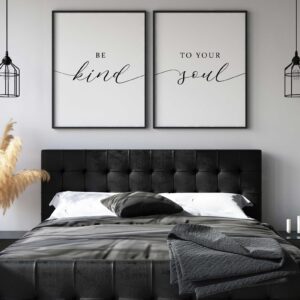Be Kind To Your Soul, Set of 2 Poster Prints, Multiple Sizes, Home Wall Art Decor