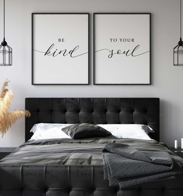 Be Kind To Your Soul, Set of 2 Poster Prints, Multiple Sizes, Home Wall Art Decor