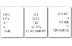 One Day At A Time, Set of 3 Poster Prints, Minimalist Art, Home Wall Decor