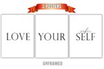Lover Your Sober Self, Set of 3 Poster Prints, Minimalist Art, Home Wall Decor