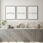 Getting Stronger Everyday, Set of 3 Prints, Personal Gift, Home Wall Décor Art, Typography, Multiple Sizes