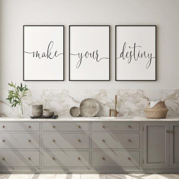 Make Your Destiny, Set of 3 Prints, Minimalist Art, Home Wall Decor, Multiple Sizes