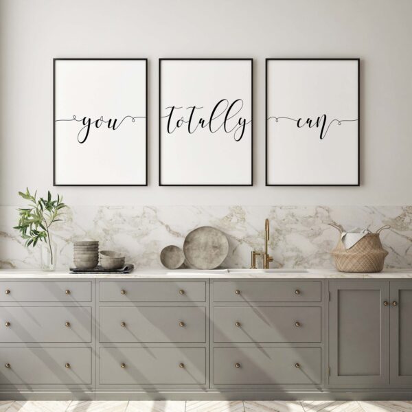 You Totally Can, Set of 3 Prints, Minimalist Art, Home Wall Decor, Multiple Sizes