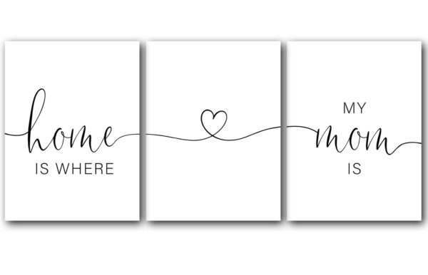 Home Is Where My Mom Is, Set of 3 Prints, Minimalist Art, Home Wall Decor, Multiple Sizes