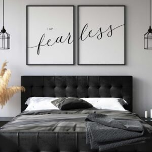 I am Fearless, Set of 2 Poster Prints, Home Wall Décor, Motivational Quote, Multiple Sizes